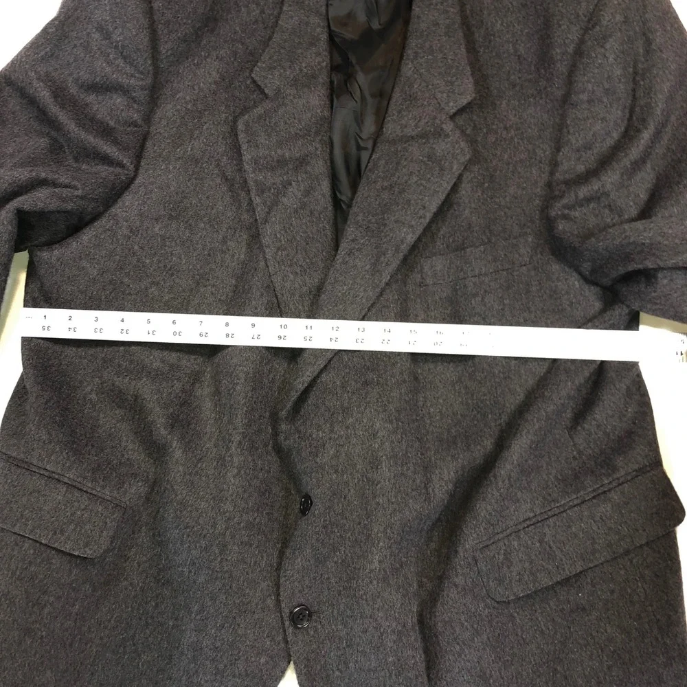Mens Charcoal Gray Wool Blend Two Button Blazer Jacket Made in Canada